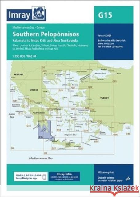 Imray Chart G15: Southern Peloponnisos Imray 9781786795502 Imray, Laurie, Norie & Wilson Ltd - książka