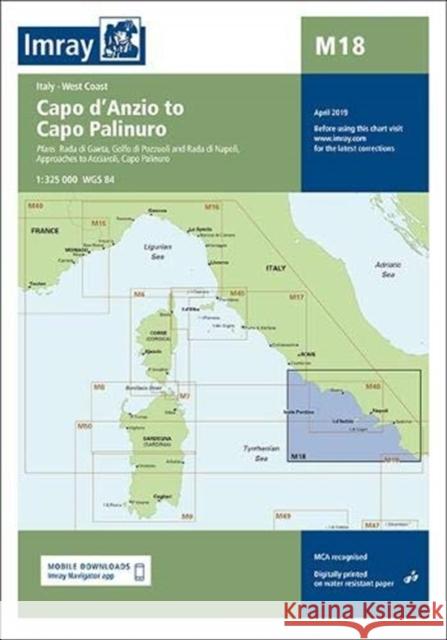 Imray Chart M18: Capo d'Anzio to Capo Palinuro Imray 9781786791030 Imray, Laurie, Norie & Wilson Ltd - książka