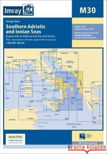 Imray Chart M30: Dubrovnik to Kerkira (Corfu) & Sicilia Imray 9781846236860 Imray, Laurie, Norie & Wilson Ltd - książka