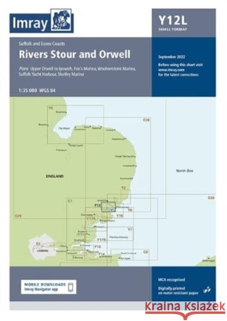 Imray Chart Y12 Laminated: Rivers Stour and Orwell  9781786794277 Imray, Laurie, Norie & Wilson Ltd - książka