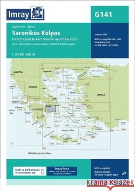 Imray G141 Chart: Saronikos Kolpos Imray G Series 9781786795496 Imray, Laurie, Norie & Wilson Ltd - książka