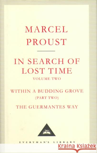 In Search Of Lost Time Volume 2 Marcel Proust 9781841598970 EVERYMAN'S LIBRARY - książka