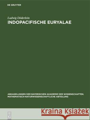 Indopacifische Euryalae Ludwig Doderlein 9783486755442 Walter de Gruyter - książka