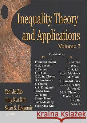 Inequality Theory & Applications: Volume 2 Yeol Je Cho 9781590338667 Nova Science Publishers Inc - książka