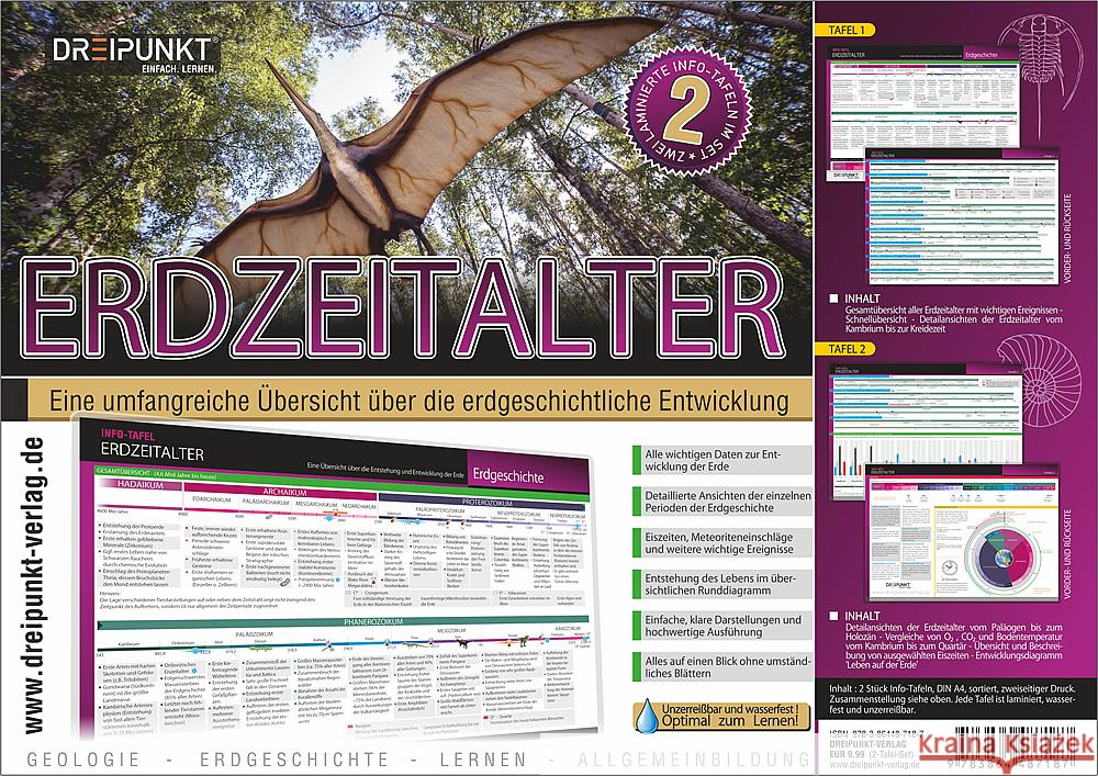 Info-Tafel-Set Erdzeitalter Schulze Media GmbH 9783864487187 Schulze Media - książka