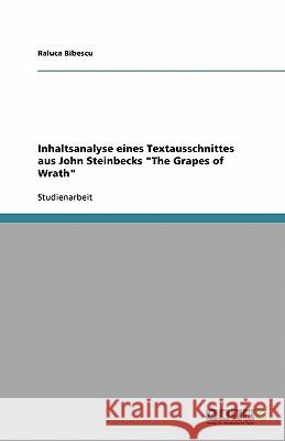 Inhaltsanalyse eines Textausschnittes aus John Steinbecks 
