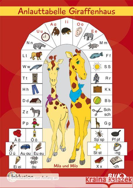 Inklusion von Anfang an - Deutsch: Anlauttabelle Giraffenhaus in Postergröße  9783867407052 BVK Buch Verlag Kempen - książka