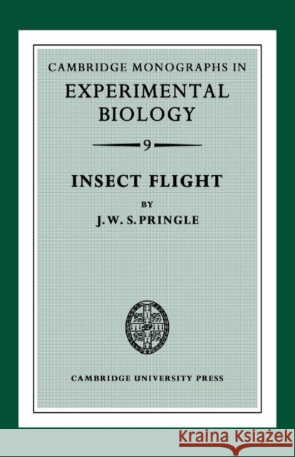 Insect Flight J. W. S. Pringle 9780521135009 Cambridge University Press - książka