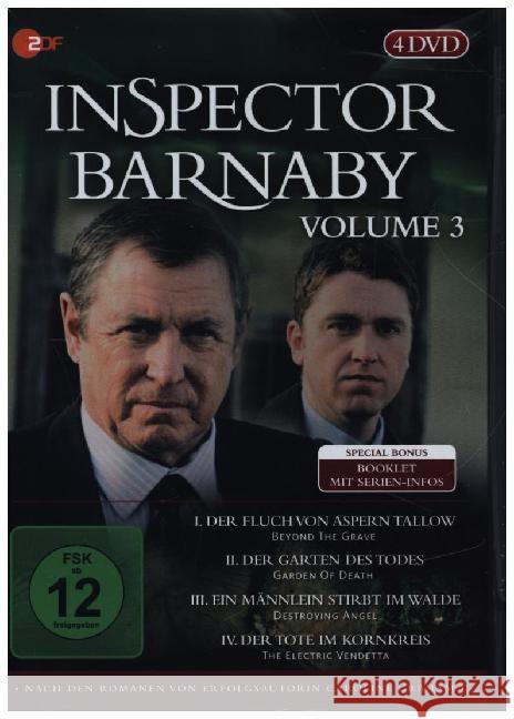 Inspector Barnaby. Vol.3, 4 DVDs : Der Fluch von Aspern Tallow; Der Garten des Todes; Ein Männlein stirbt im Walde; Der Tote im Kornkreis Graham, Caroline 4029758949283 Edel Germany CD / DVD - książka