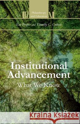 Institutional Advancement: What We Know Proper, E. 9781349478705 Palgrave MacMillan - książka