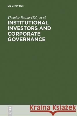 Institutional Investors and Corporate Governance  9783110136432 Walter de Gruyter & Co - książka