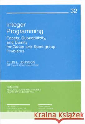 INTEGER PROGRAMMING E. L. Johnson 9780898711622 SOCIETY FOR INDUSTRIAL & APPLIED MATHEMATICS, - książka