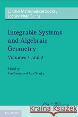 Integrable Systems and Algebraic Geometry 2 Volume Paperback Set Ron Donagi Tony Shaska 9781108785495 Cambridge University Press - książka