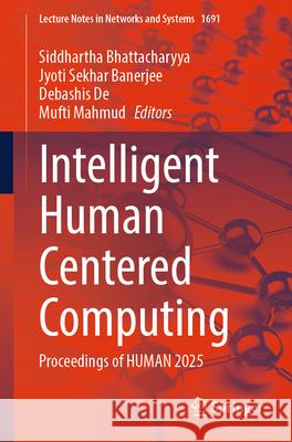 Intelligent Human Centered Computing  9789819536702 Springer - książka