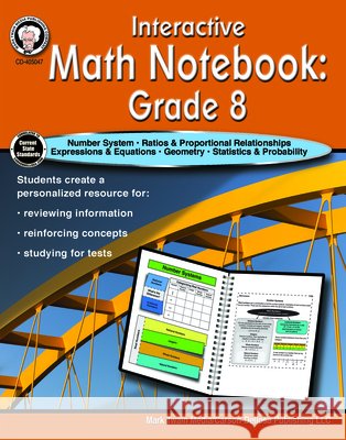 Interactive Math Notebook Resource Book, Grade 8 Schyrlet Cameron Carolyn Craig 9781622238156 Mark Twain Media - książka