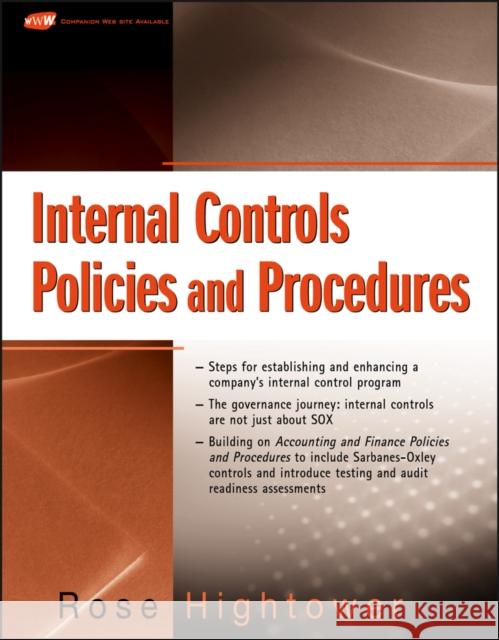 Internal Controls Policies and Procedures Rose Hightower 9780470287170  - książka