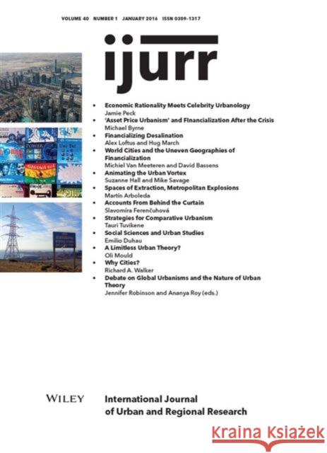 International Journal of Urban and Regional Research, Volume 40, Number 1 Gandy                                    Maria Kaika Ananya Roy 9781119296829 Wiley-Blackwell - książka