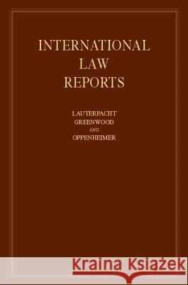 International Law Reports E. Lauterpacht (University of Cambridge), C. J. Greenwood (London School of Economics and Political Science), A. G. Oppe 9780521580700 Cambridge University Press - książka