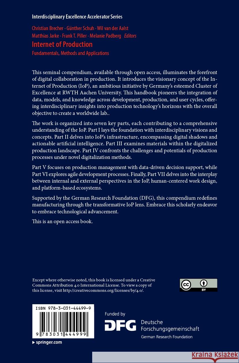 Internet of Production: Fundamentals, Methods and Applications Christian Brecher G?nther Schuh Wil Va 9783031444999 Springer - książka