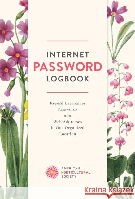 Internet Password Logbook American Horticultural Society 9781577156185 Cool Springs Press - książka
