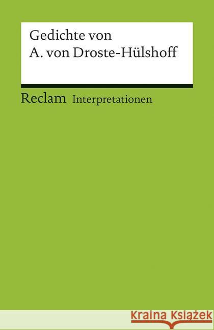 Interpretationen: Gedichte von Annette von Droste-Hülshoff  9783150175378 Reclam, Ditzingen - książka