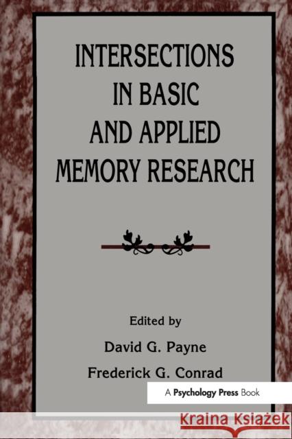 Intersections in Basic & Applied David G. Payne Frederick G. Conrad 9781138973138 Routledge - książka