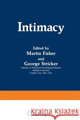 Intimacy Martin Fisher 9781468441628 Springer - książka