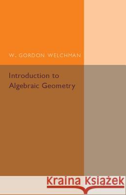 Introduction to Algebraic Geometry W. Gordon Welchman 9781316601808 Cambridge University Press - książka