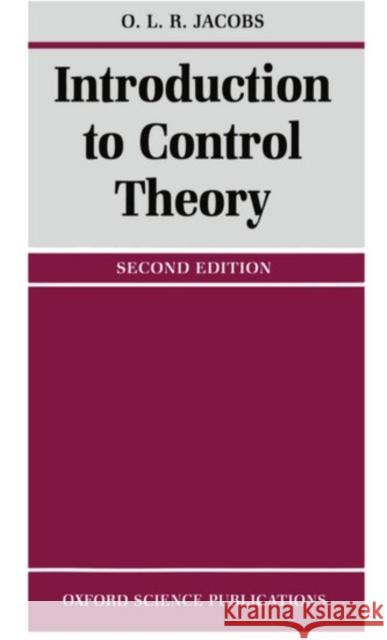 Introduction to Control Theory  9780198562498 OXFORD UNIVERSITY PRESS - książka