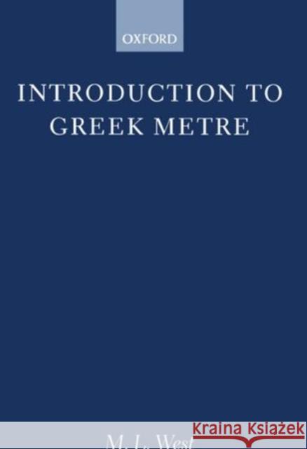 Introduction to Greek Metre  9780198721291 OXFORD UNIVERSITY PRESS - książka