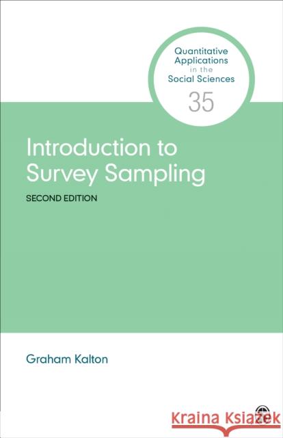 Introduction to Survey Sampling Graham Kalton 9781544338569 Sage Publications, Inc - książka