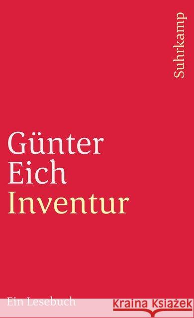 Inventur Eich, Günter 9783518371961 Suhrkamp - książka