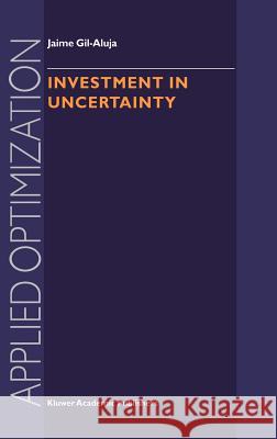 Investment in Uncertainty Jaime Gi 9780792352969 Kluwer Academic Publishers - książka