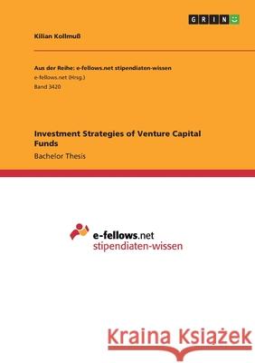 Investment Strategies of Venture Capital Funds Kollmu 9783346219367 Grin Verlag - książka