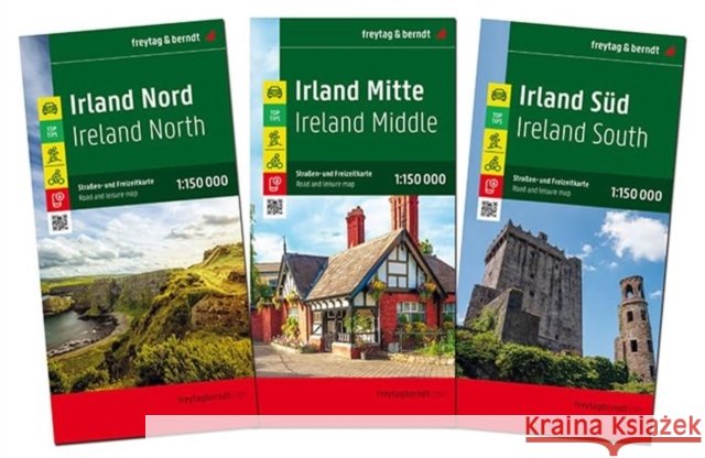 Ireland Road Map - 3 Map Set: 1:150,000 scale Freytag-Berndt 9783707923223 Freytag-Berndt - książka
