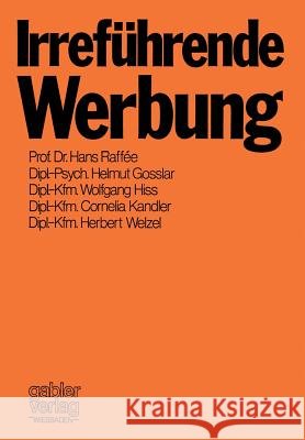 Irreführende Werbung Raffée, Hans 9783409323819 Gabler Verlag - książka