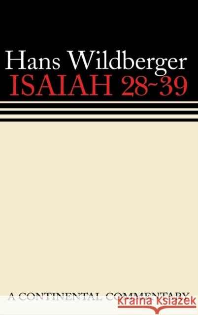 Isaiah 28 39 Continental Comme Wildberger, Hans 9780800695101  - książka
