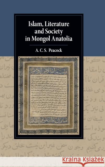 Islam, Literature and Society in Mongol Anatolia Andrew A. C. S. Peacock 9781108499361 Cambridge University Press - książka