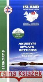 Island - Sérkort Akureyri, Mývatn, Dettifoss : Wanderkarte    9789979330394 MAL OG MENNING - książka