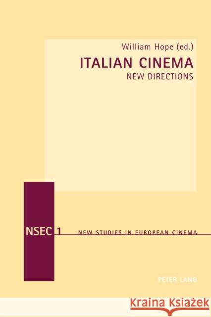 Italian Cinema; New Directions Everett, Wendy 9783039102822 Verlag Peter Lang - książka