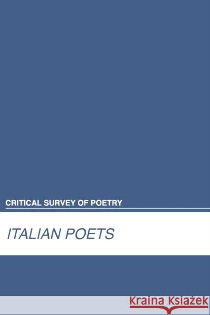 Italian Poets Rosemary Canfield Reisman   9781429836623 Salem Press - książka