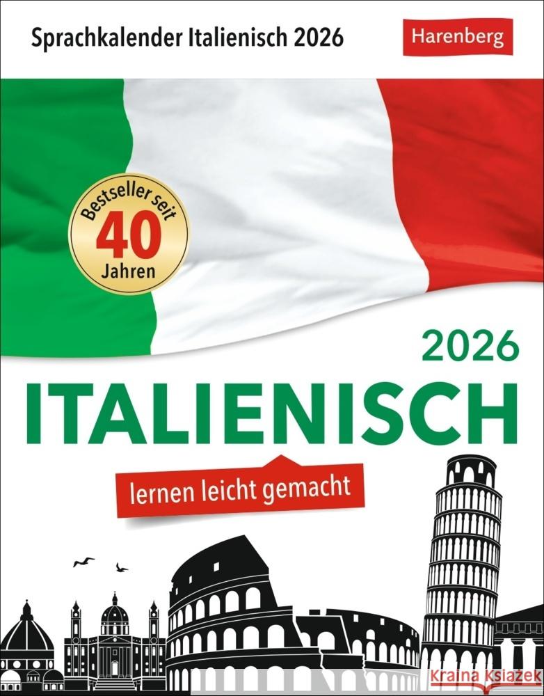 Italienisch Sprachkalender 2026 - Italienisch lernen leicht gemacht - Tagesabreißkalender Stillo, Tiziana 9783840035852 Harenberg - książka