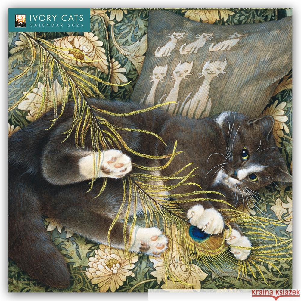 Ivory Cats by Lesley Anne Ivory Wall Calendar 2026 (Art Calendar) Flame Tree Studio 9781835623534 Flame Tree Publishing - książka
