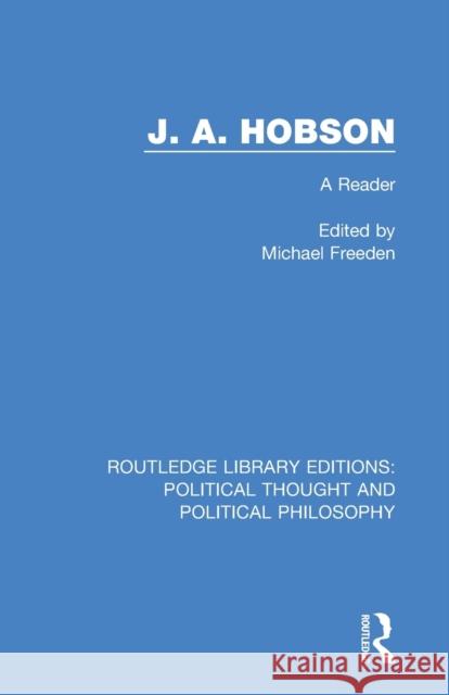 J. A. Hobson: A Reader Michael Freeden 9780367246266 Routledge - książka