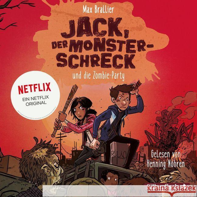 Jack, der Monsterschreck, und die Zombie-Party, 2 Audio-CD : Ein Netflix-Original: 2 CDs, Lesung. CD Standard Audio Format. Gekürzte Ausgabe Brallier, Max 9783745601503 Silberfisch - książka