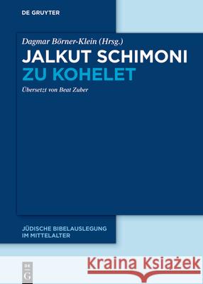 Jalkut Schimoni Zu Kohelet B Beat Zuber 9783110791648 de Gruyter - książka