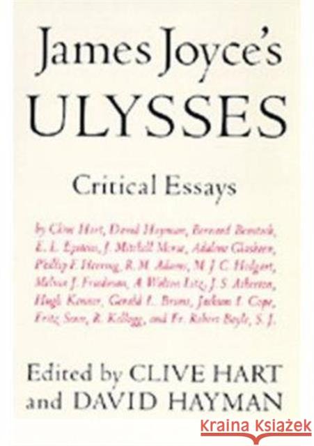 James Joyce's Ulysses: Critical Essays Hart, Clive 9780520032750  - książka