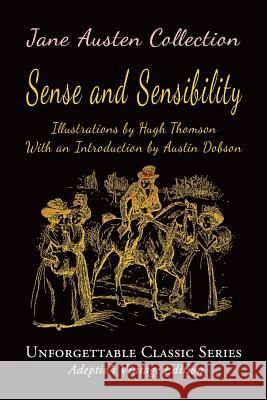 Jane Austen Collection - Sense and Sensibility Jane Austen Hugh Thomson Austin Dobson 9781544777979 Createspace Independent Publishing Platform - książka