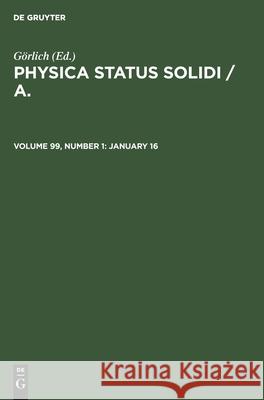 January 16 Görlich, No Contributor 9783112501634 De Gruyter - książka