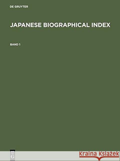 Japanese Biographical Index Berend Wispelwey   9783598340260 K G Saur Verlag - książka